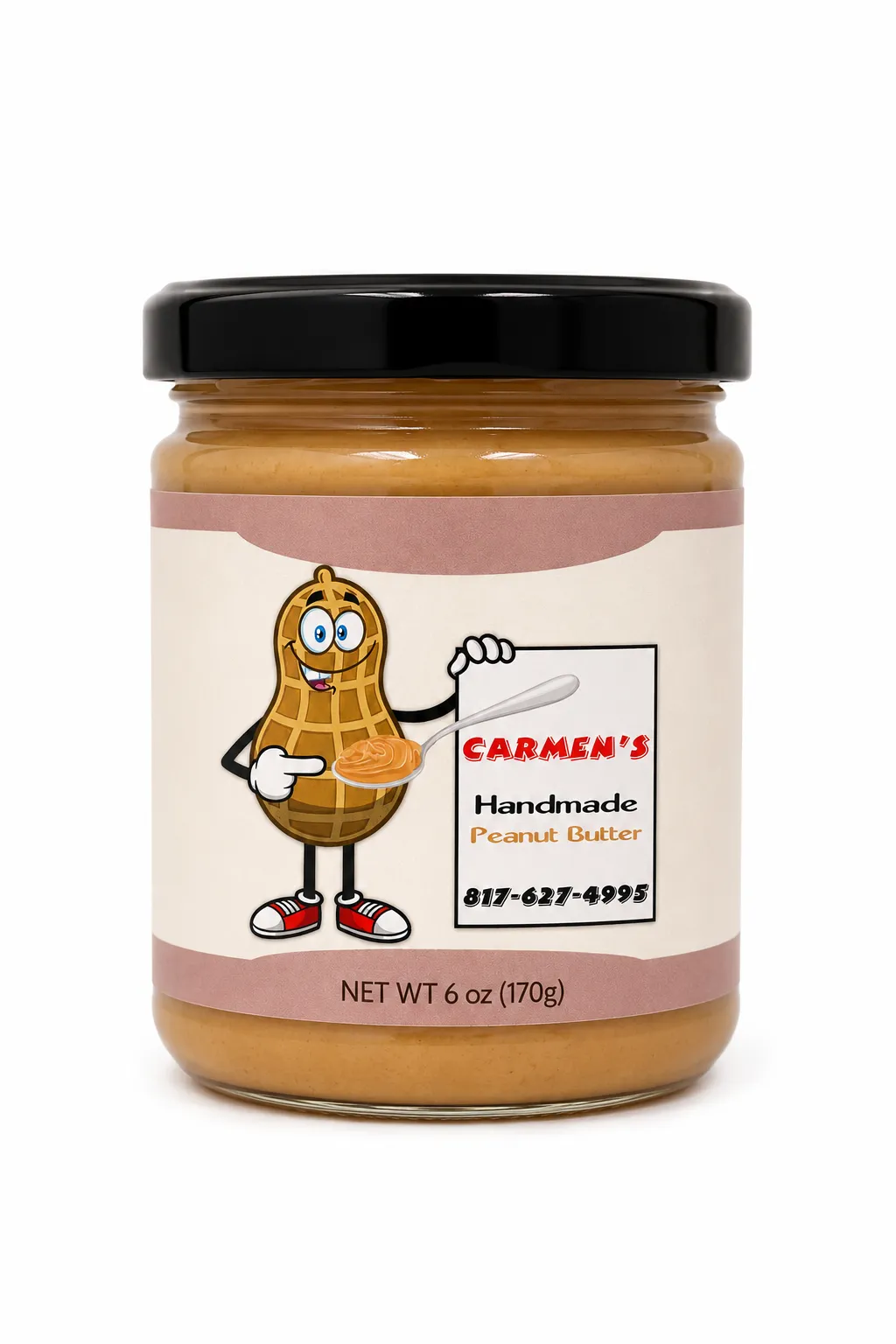 6 ounce premium homemade peanut butter